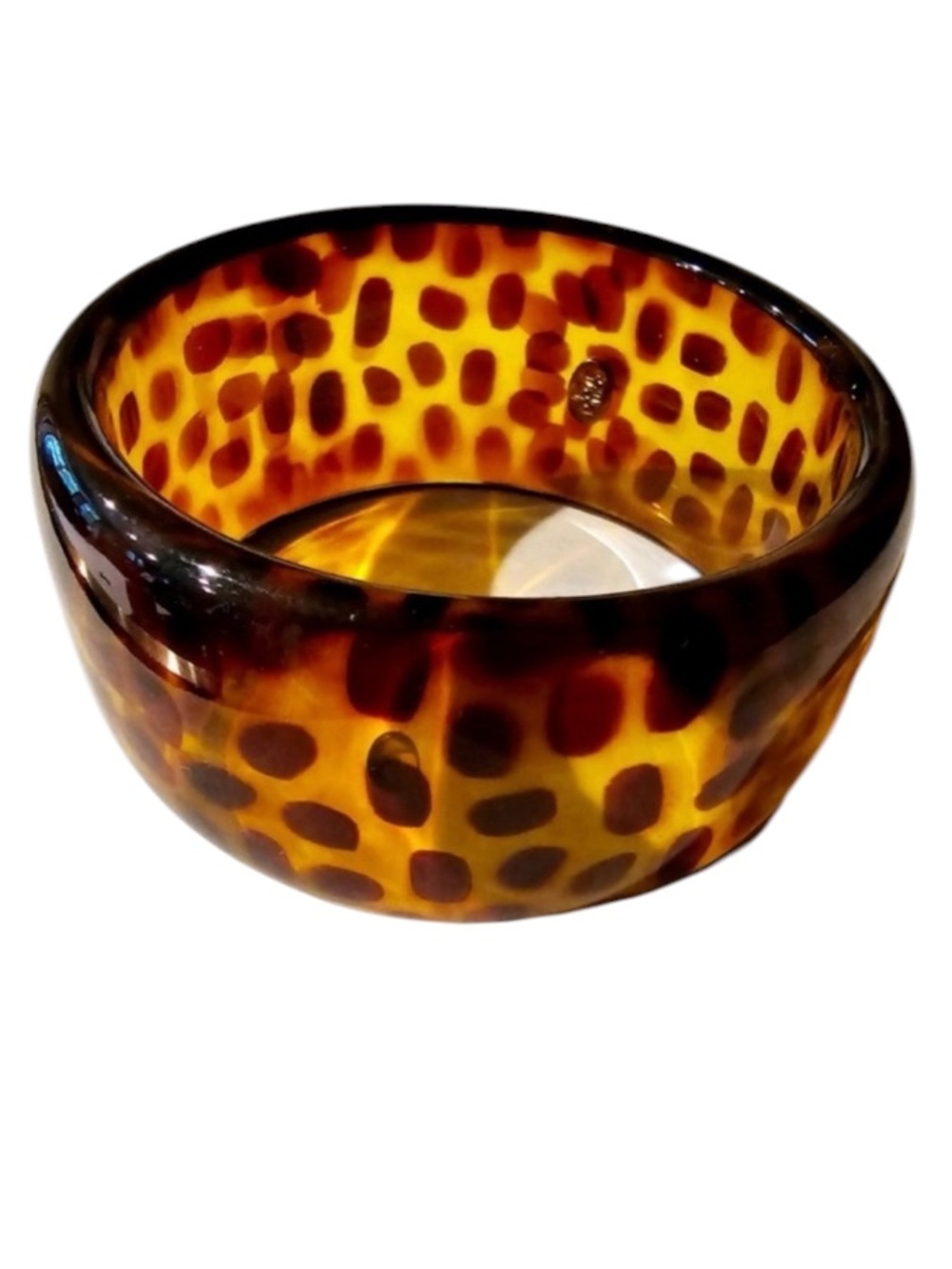 Vintage Joan Rivers Leopard Lucite Bangle